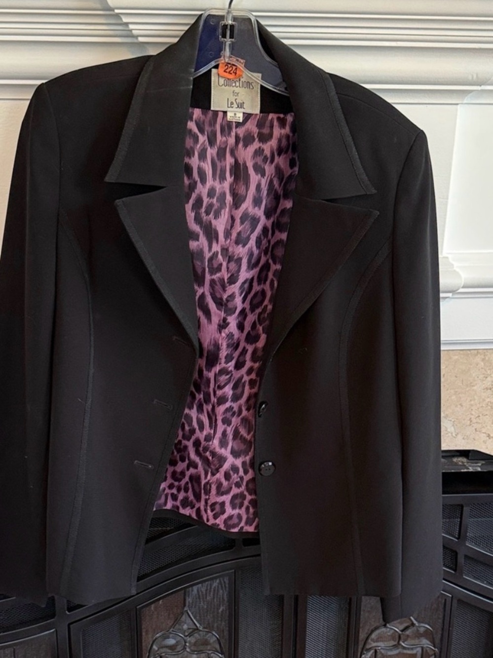 Le Suit Black Blazer & Pencil Skirt 2 Piece Suit Size 8